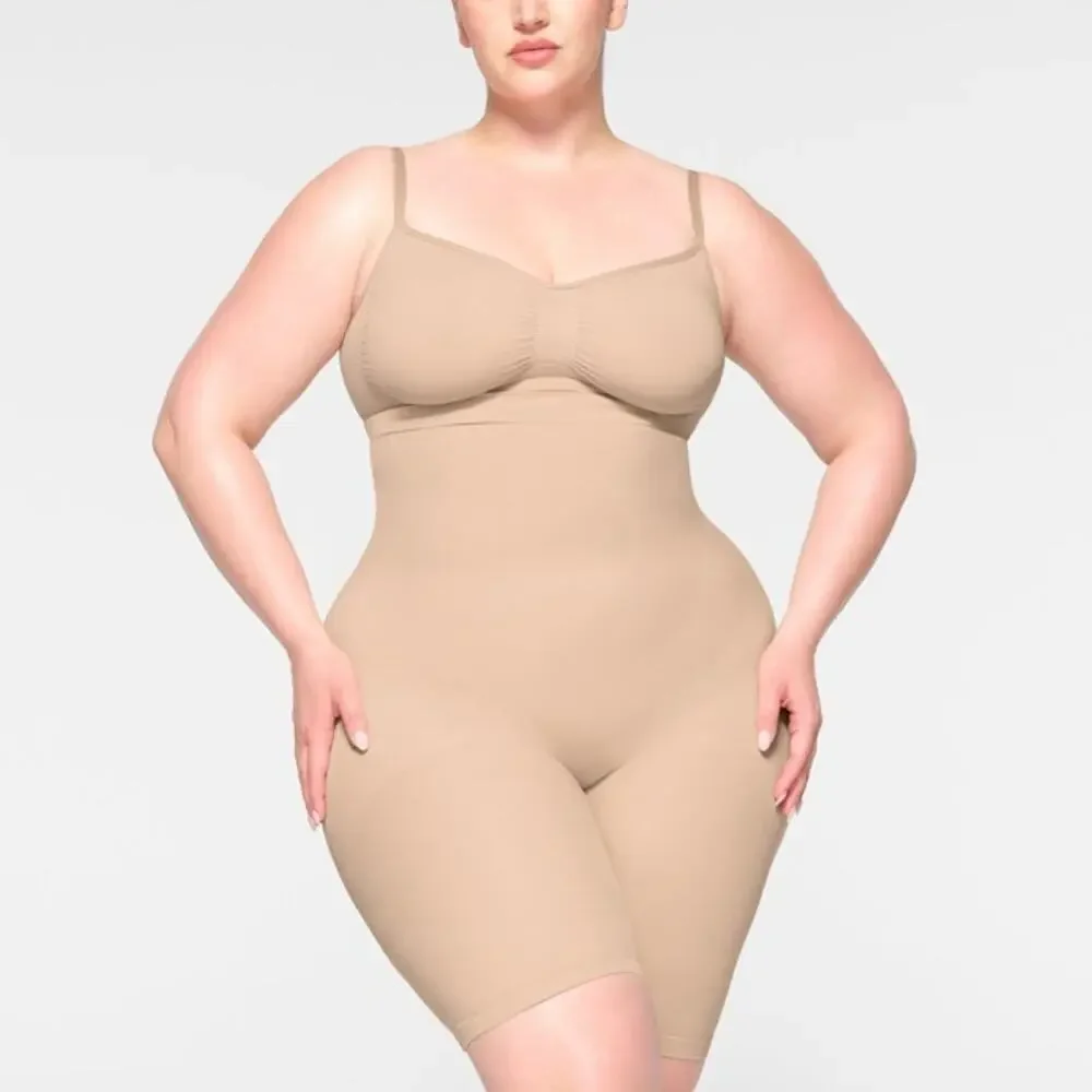 SKIMS SEAMLESS SCULPT High-Waisted Above The Knee Short - Mica Size L NWT #1984